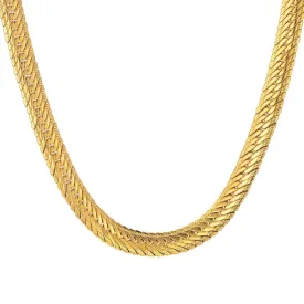 Classy Men 8mm Gold Herringbone Chain Necklace