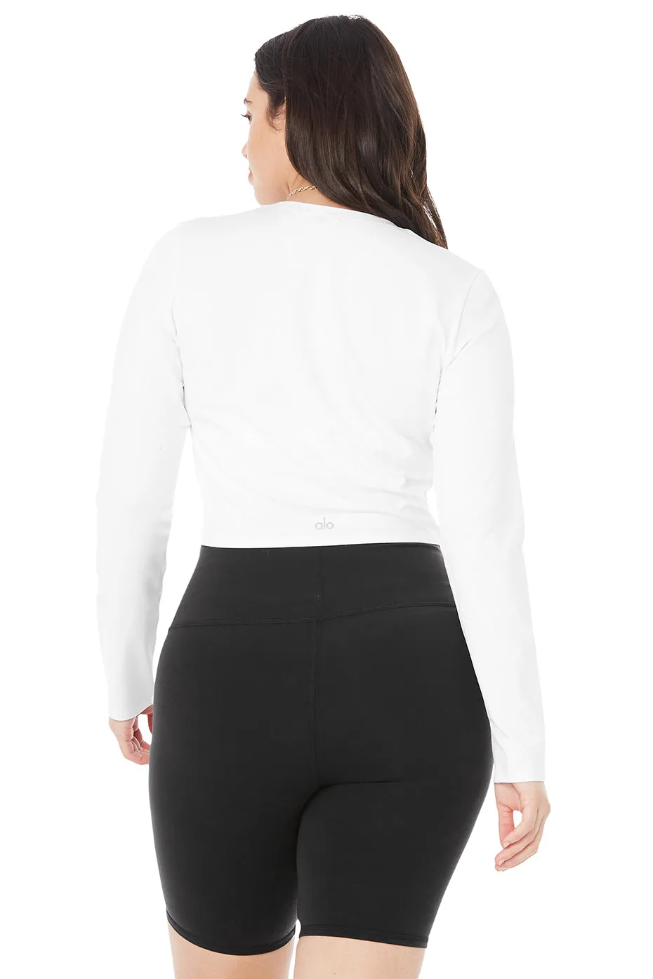 Alosoft Crop Finesse Long Sleeve - White