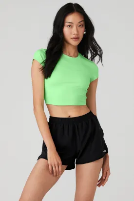 Alosoft Crop Finesse Short Sleeve - Ultramint