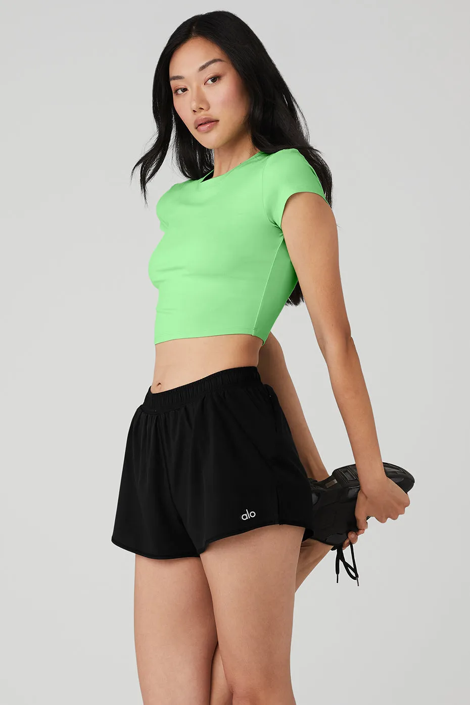 Alosoft Crop Finesse Short Sleeve - Ultramint