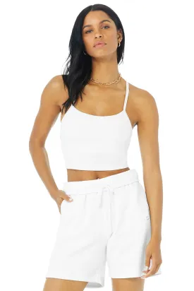 Alosoft Ribbed Crop Calm Tank - White