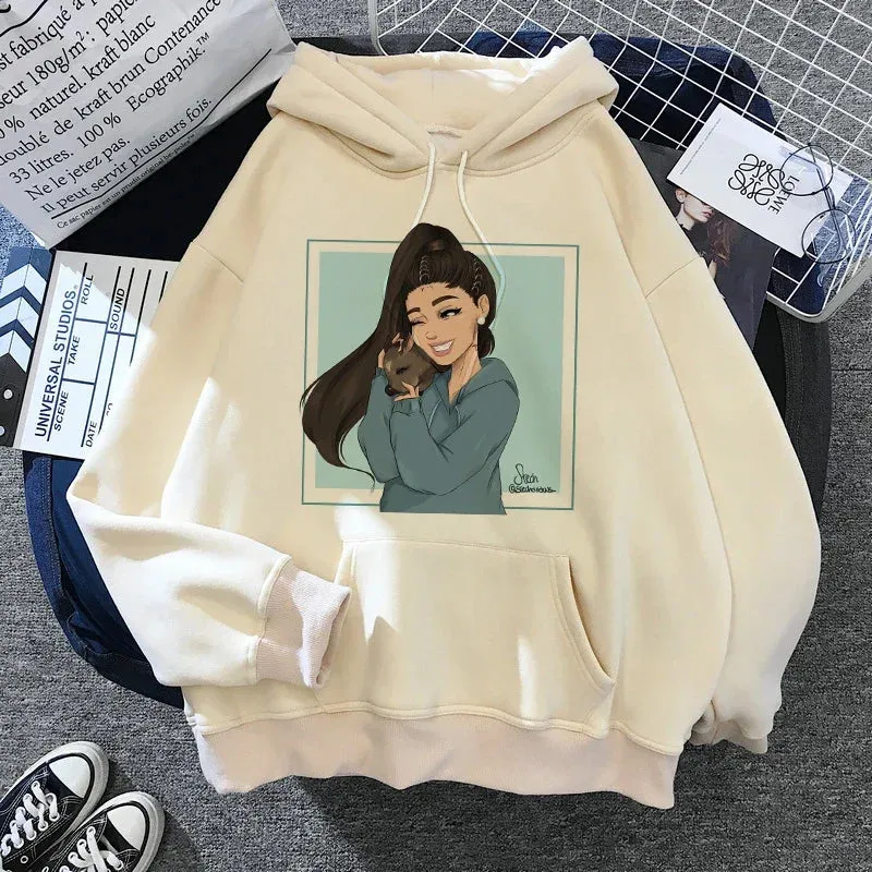 Ariana Grande Hoodie Harajuku Funny Women 90s Sweatshirt Clothes Female/male Graphic Pullovers Hood Oversized Ulzzang Tumblr