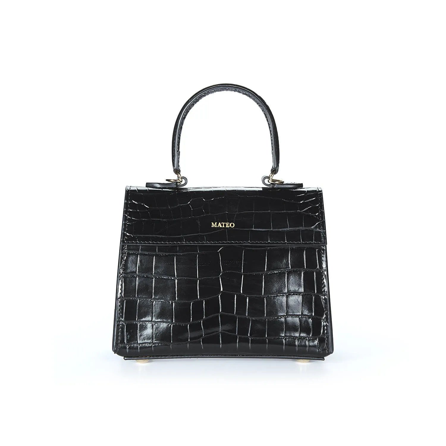 Black Croc Elizabeth Bag