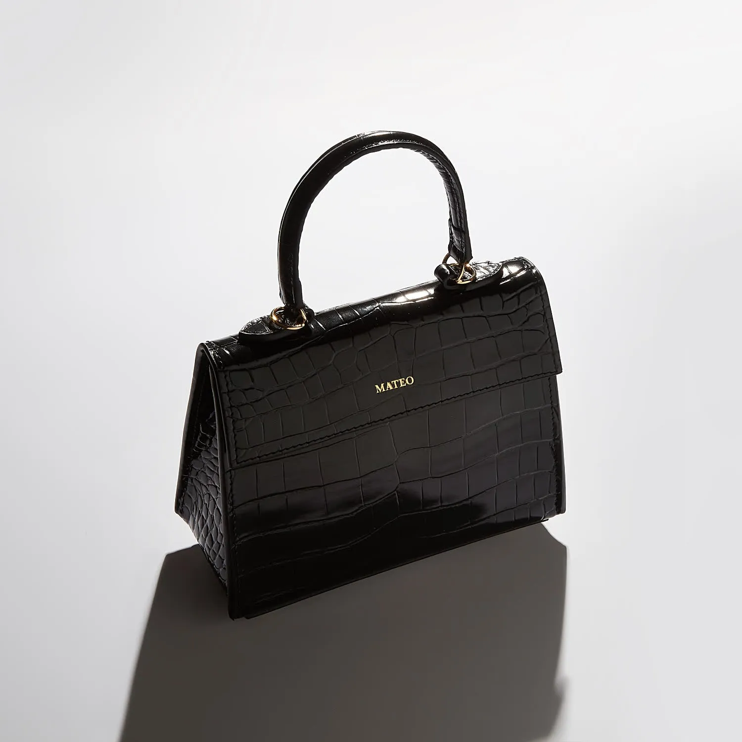 Black Croc Elizabeth Bag