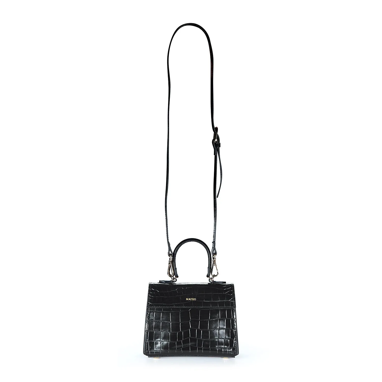 Black Croc Elizabeth Bag