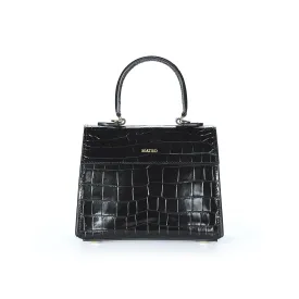 Black Croc Elizabeth Bag