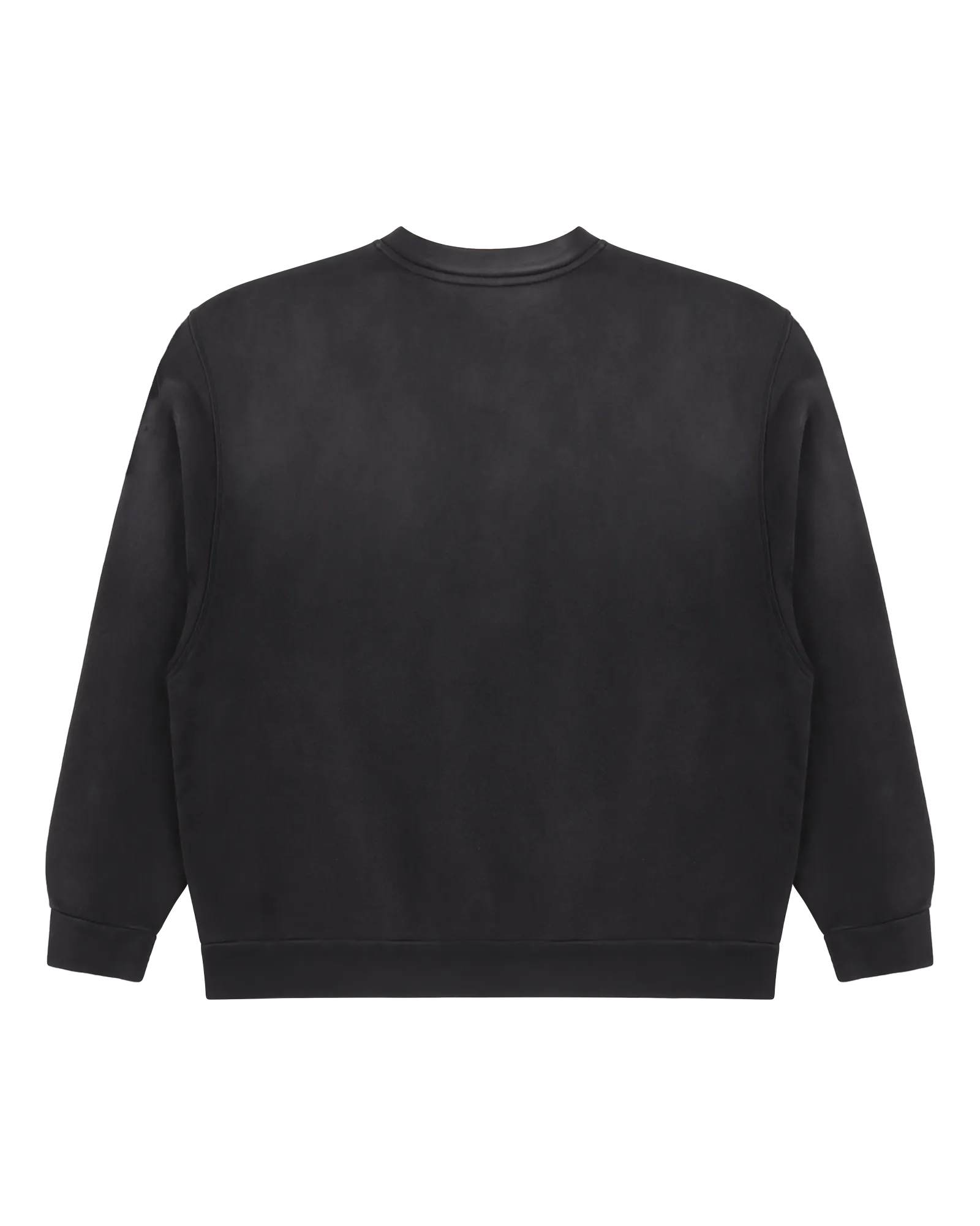 BLACK GARMENT DYE BOXY CREWNECK SWEATSHIRT