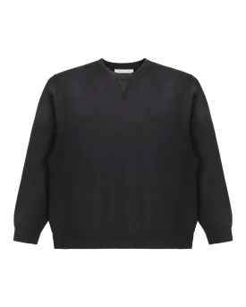 BLACK GARMENT DYE BOXY CREWNECK SWEATSHIRT