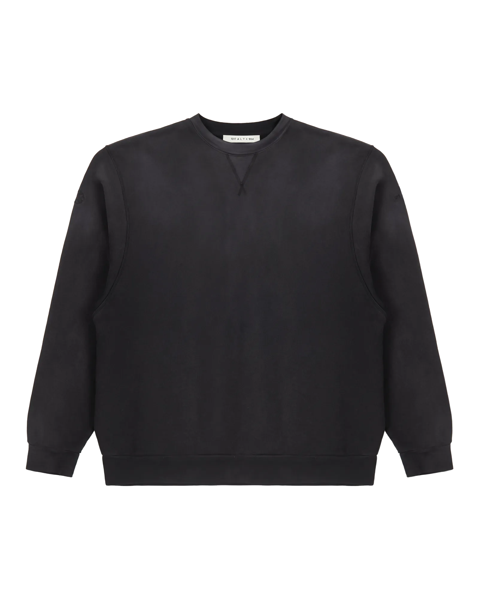 BLACK GARMENT DYE BOXY CREWNECK SWEATSHIRT