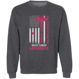 Breast Cancer Flag Unisex  Crewneck Pullover Sweatshirt