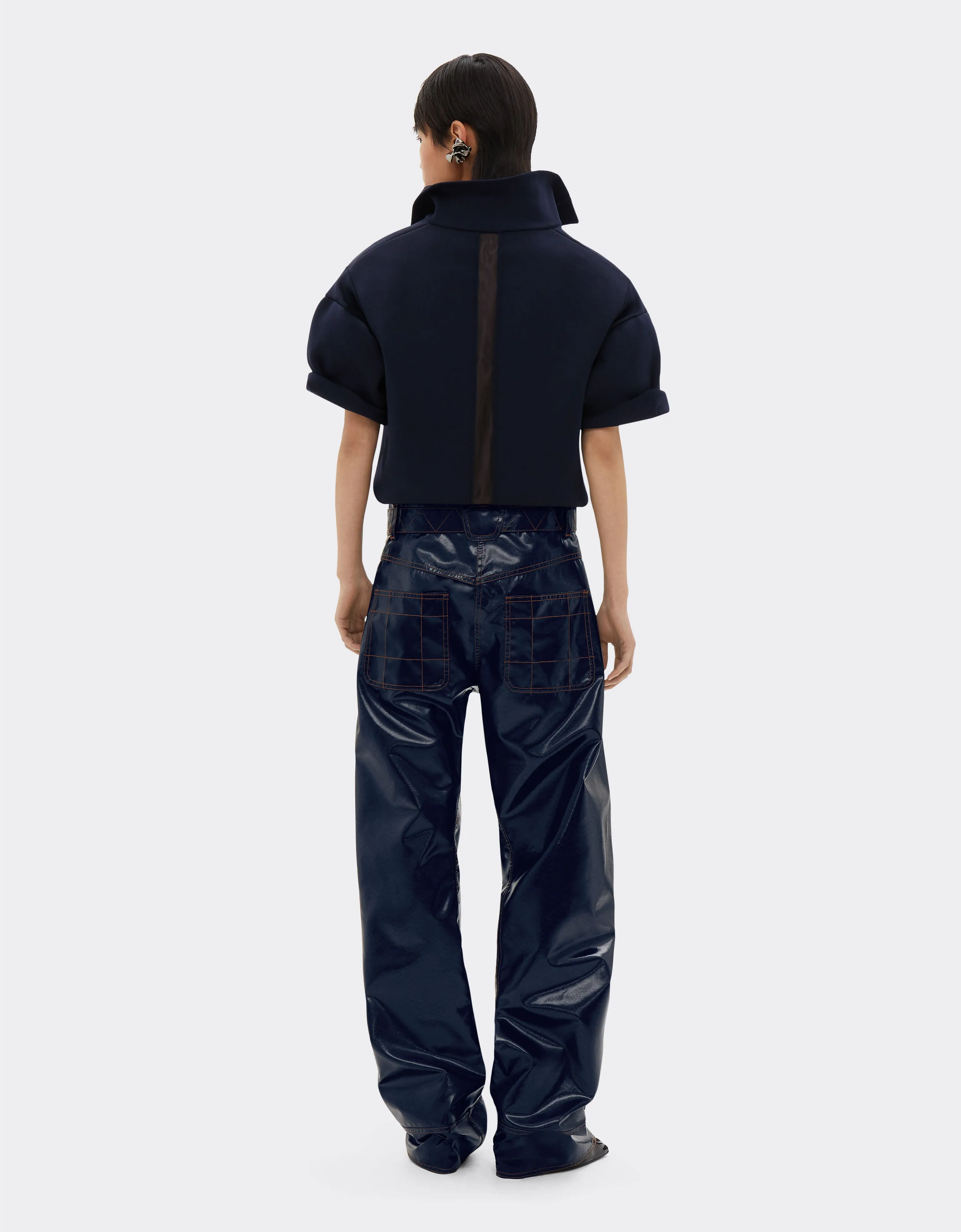 Cargo Trousers In Coated Technical Drill Fabric