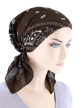 CE-BDNASCARF-BROWN#Bandana Scarf in Brown