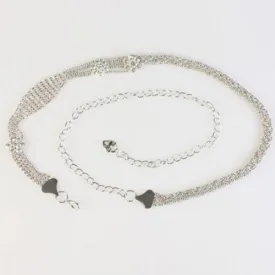 Chic Rhinestones Decorated Hollow Out Alloy Waist Chain For Women - Silver