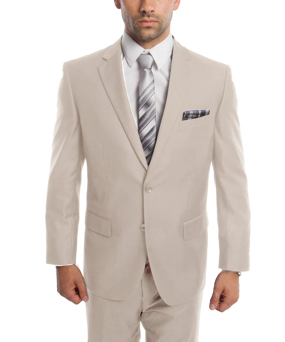 Classic Solid Tan Modern Fit Men's Suit