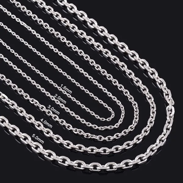 Classy Men 4mm Silver Rolo Chain Necklace