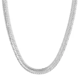 Classy Men 5mm Silver Herringbone Chain Necklace