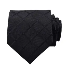 Classy Men Black Carbon Silk Necktie