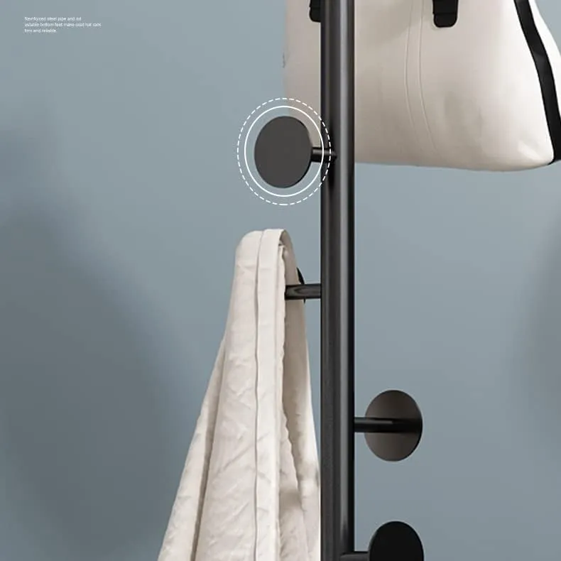 Coat Rack with Round Marble Base-White