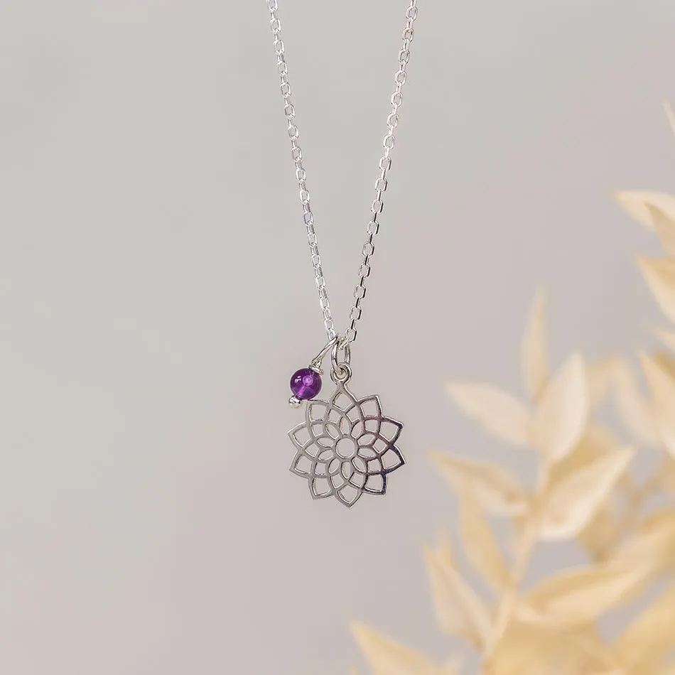 Crown Chakra Necklace with Amethyst Charm