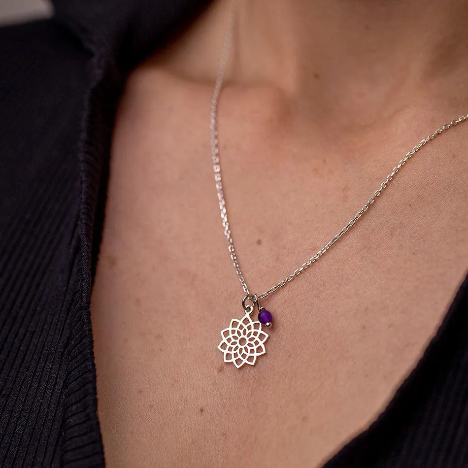 Crown Chakra Necklace with Amethyst Charm