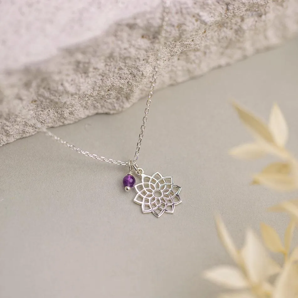 Crown Chakra Necklace with Amethyst Charm