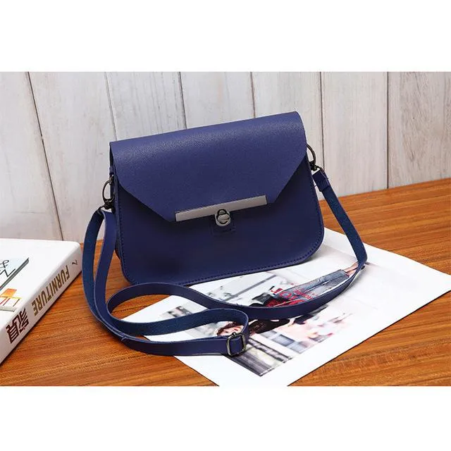 DAUNAVIA Brand Small Women Messenger Bag Simple Designer PU Leather Crossbody Bag Ladies Lock Flap shoulder bag for female 2019