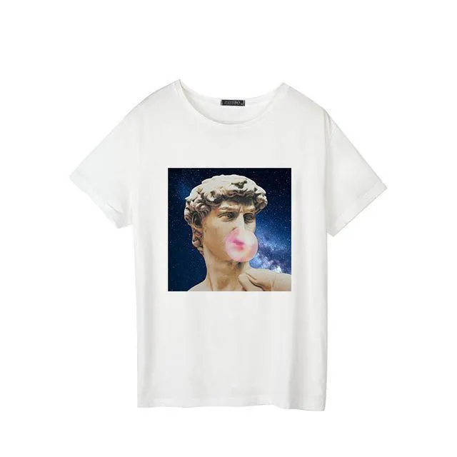 David Michelangelo Summer Short Sleeve Printed statue Bubble