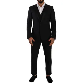 Dolce & Gabbana Elegant Black Three-Piece Martini Fit Suit