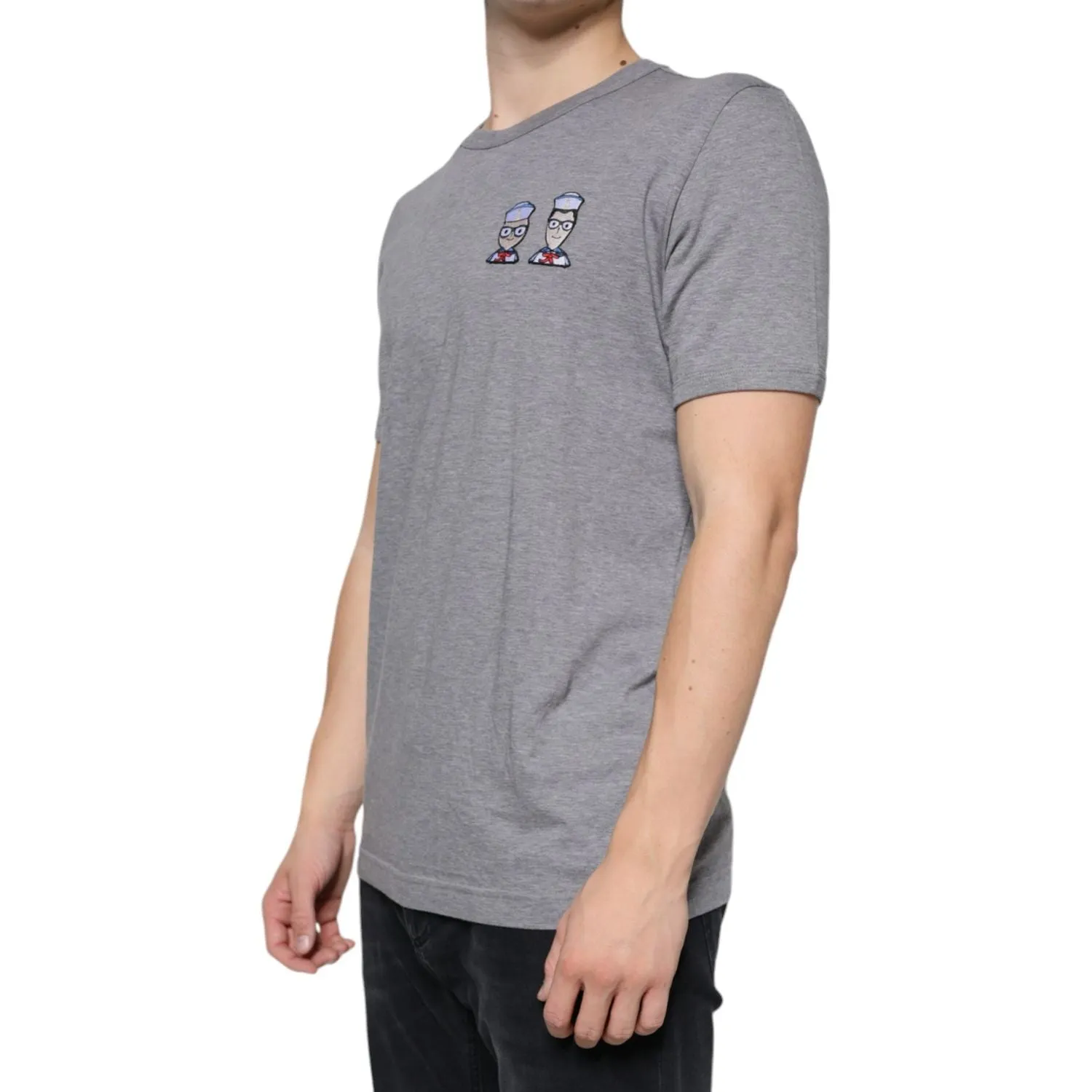 Dolce & Gabbana Gray Cotton #DGFamily Short Sleeves T-shirt