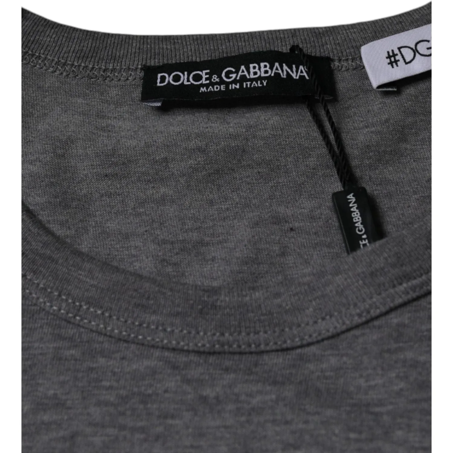 Dolce & Gabbana Gray Cotton #DGFamily Short Sleeves T-shirt