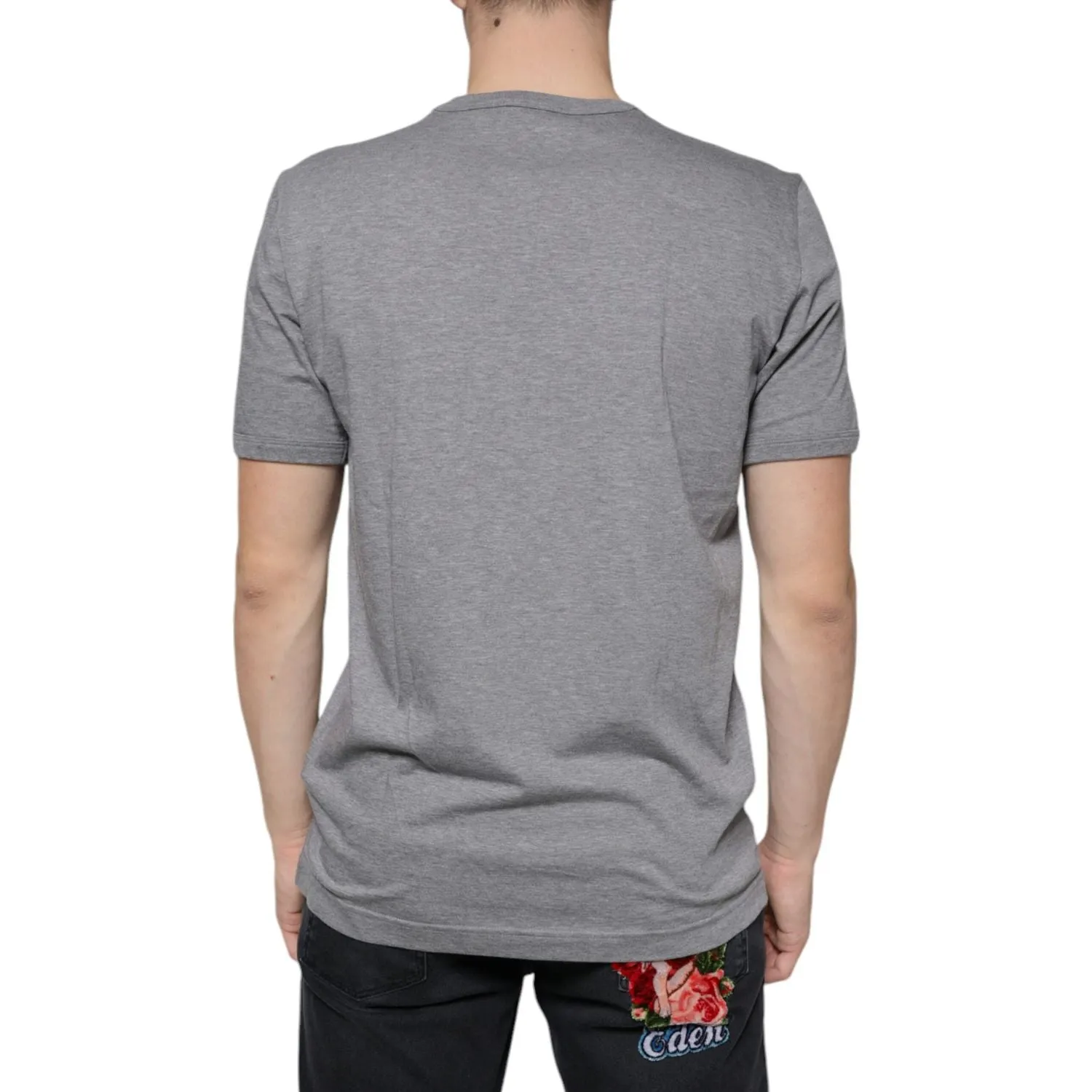 Dolce & Gabbana Gray Cotton #DGFamily Short Sleeves T-shirt