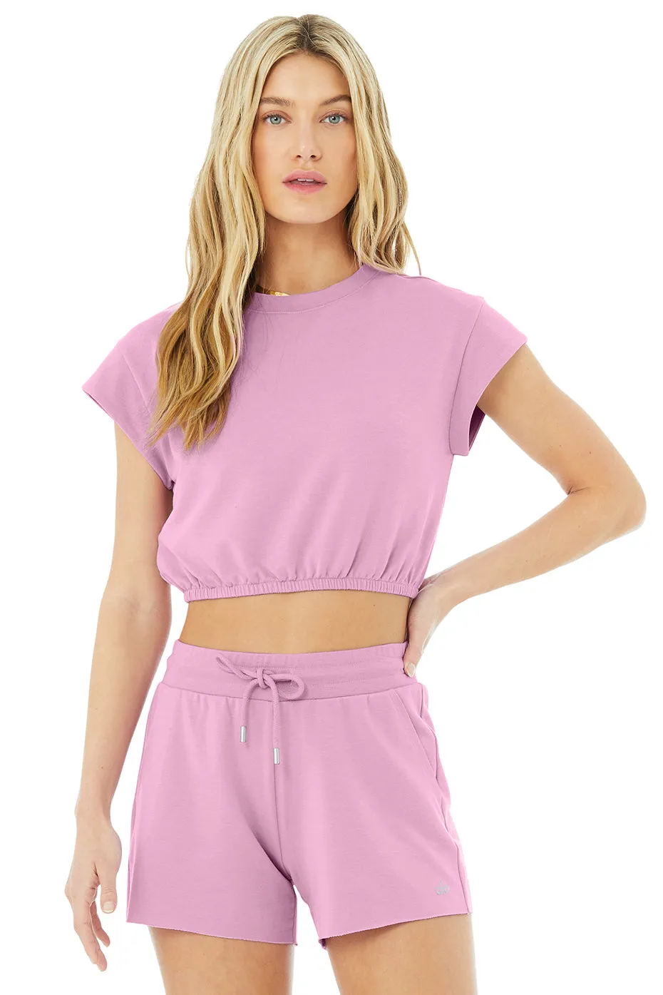 Dreamy Crop Short Sleeve - Pink Lavender