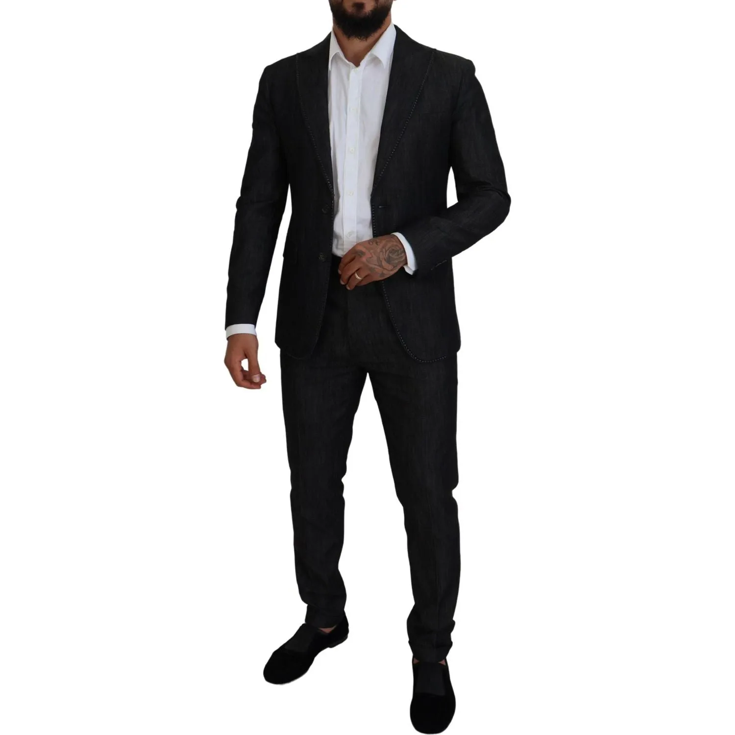 Dsquared² Black Cotton Single Breasted 2 Piece MIAMI Suit