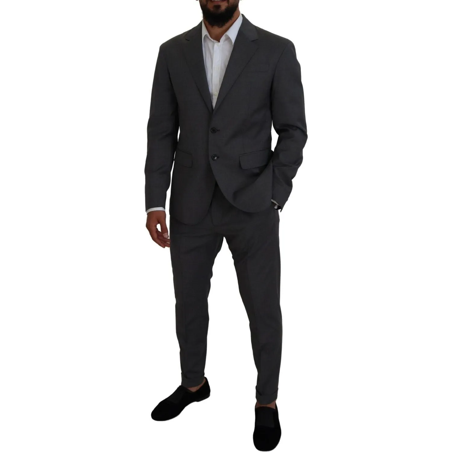 Dsquared² Gray Wool Single Breasted 2 Piece CIPRO Suit