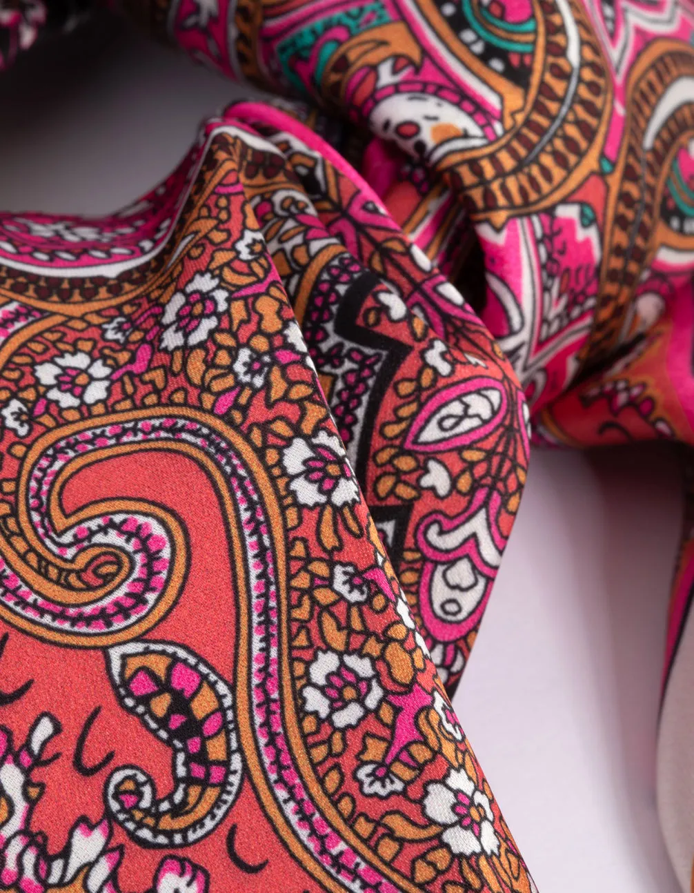 Fabric Pink Paisley Scarf