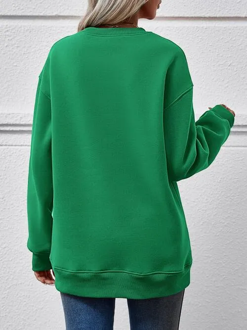 FELIZ NAVIDAD Round Neck Drop Shoulder Sweatshirt