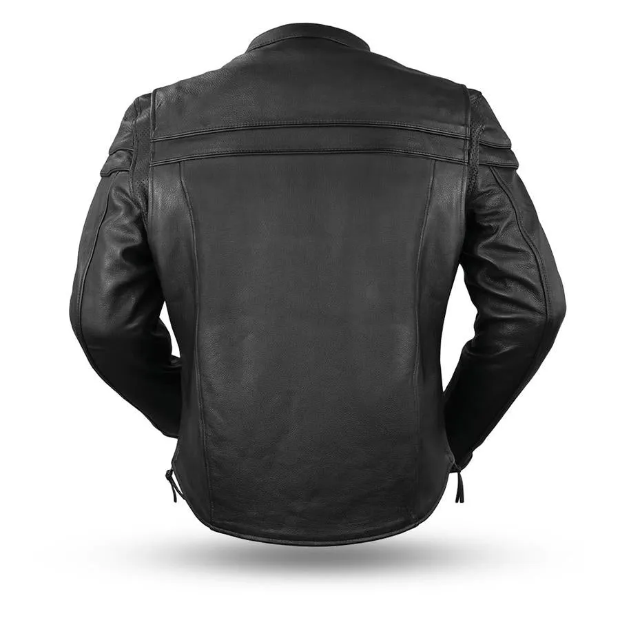 First Manufacturing FIM262NTCZ Men’s Black ‘The Maverick’ Motorcycle Leather Jacket