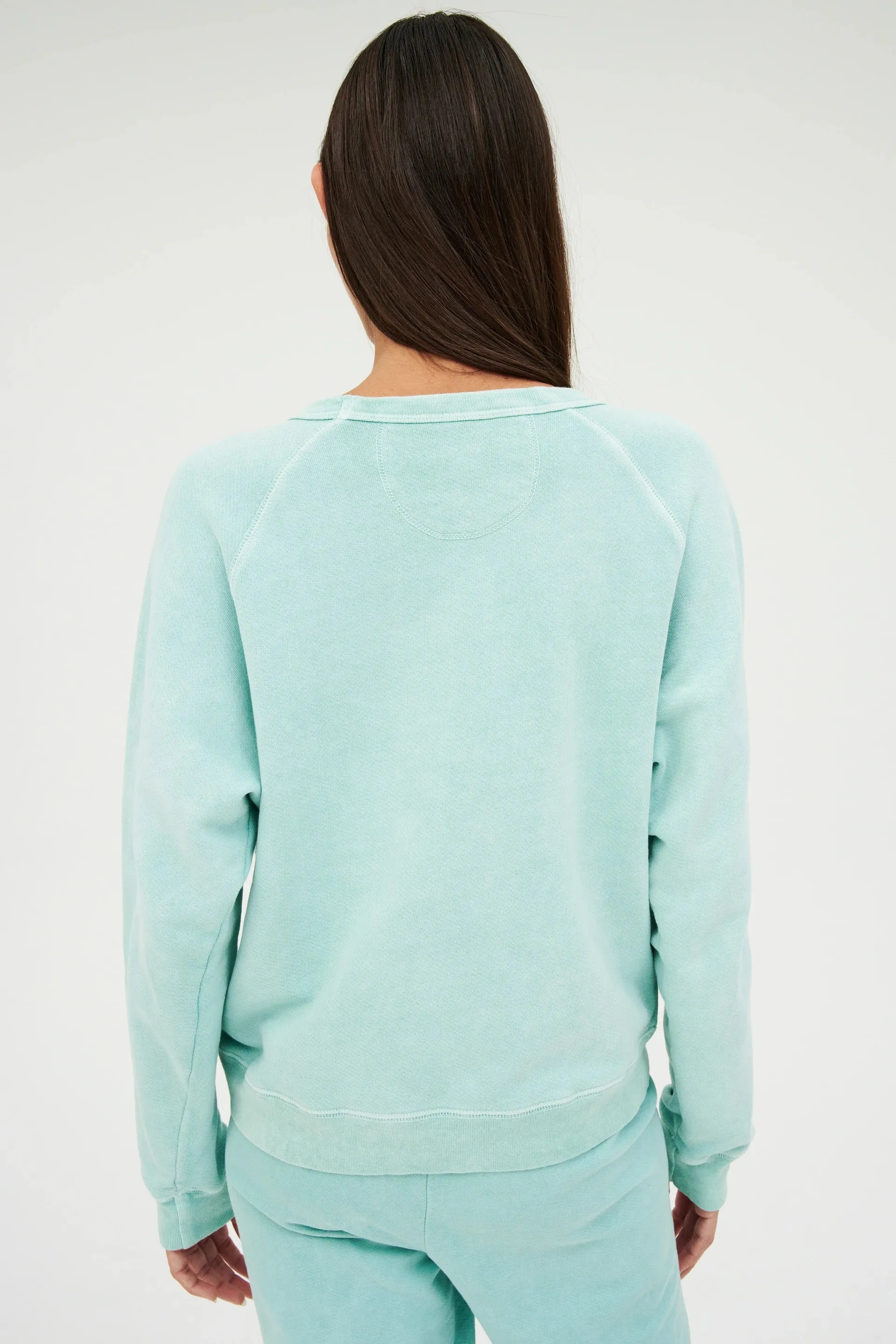 Flore French Terry Sweatshirt, Washed Jade