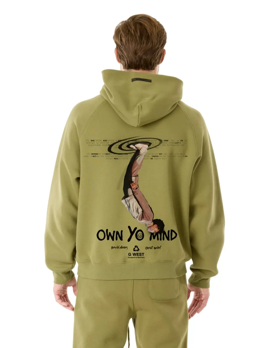 G-West Men's Life Styles Printed Own Yo Mind Hoodie Sweatshirt