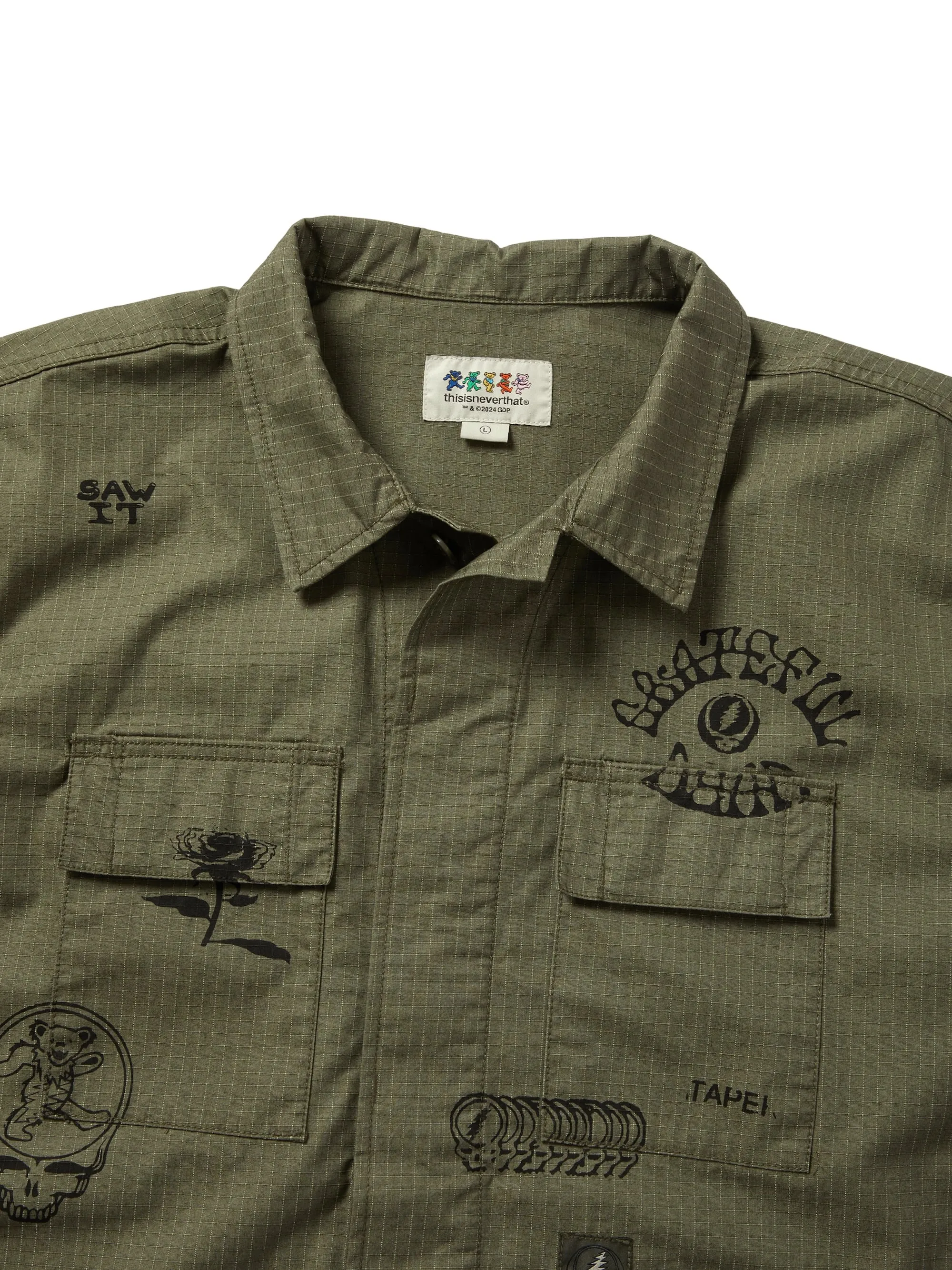 GD Iconography BDU Jacket Olive / THISISNEVERTHAT X GRATEFUL DEAD