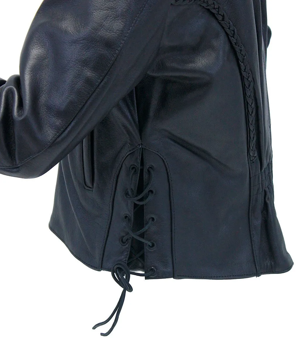 Genuine Leather Motorcycle Jacket for Women #L472ZL ()