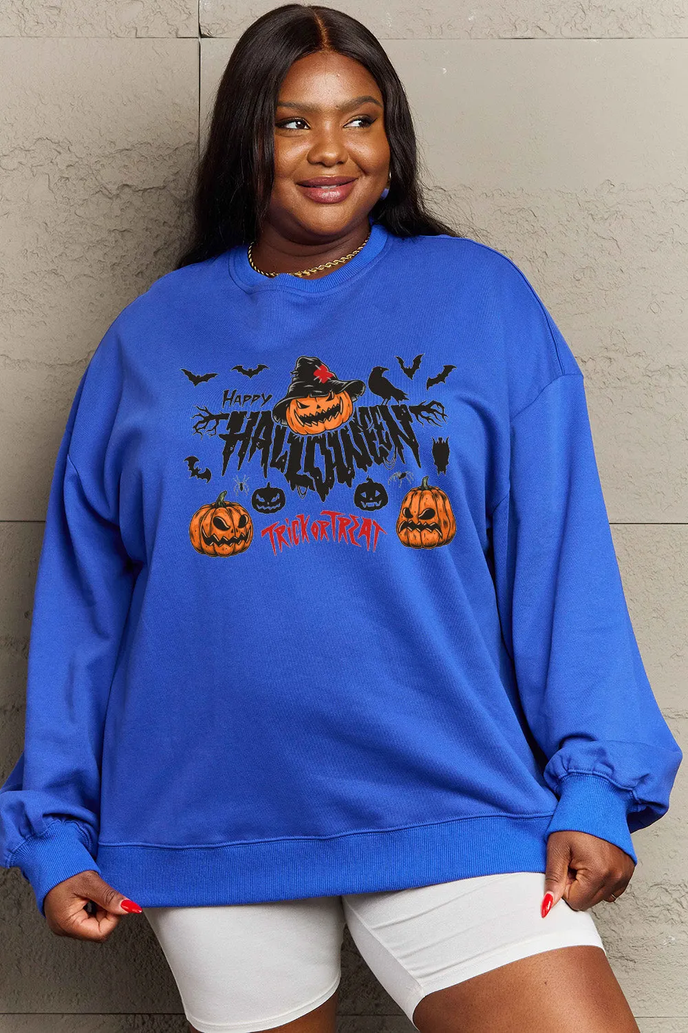 HAPPY HALLOWEEN TRICK OR TREAT Graphic Sweatshirt