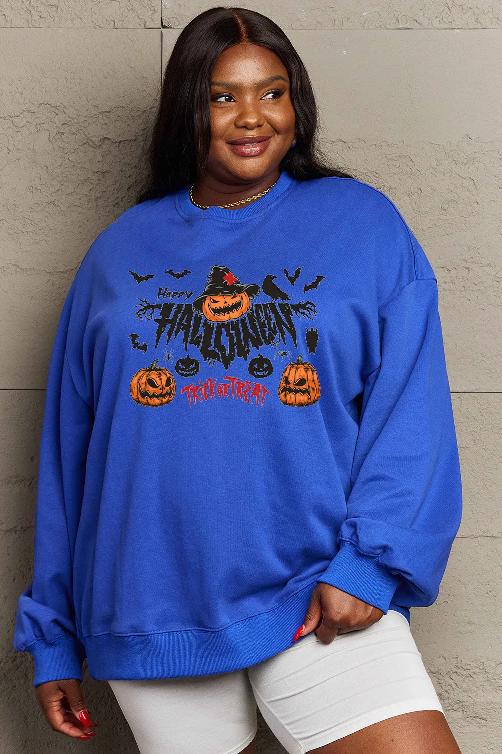 HAPPY HALLOWEEN TRICK OR TREAT Graphic Sweatshirt