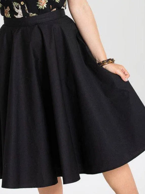 HELL BUNNY PAULA BLACK CIRCLE SKIRT