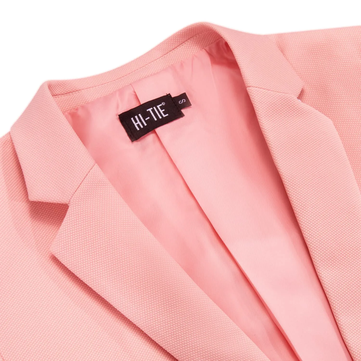 Hi-Tie Business Daily Blazer Pink Men's Suit Jacket Slim Fit Coat