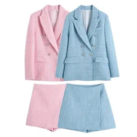 Kalt Blazer And Tweed Skirt Set