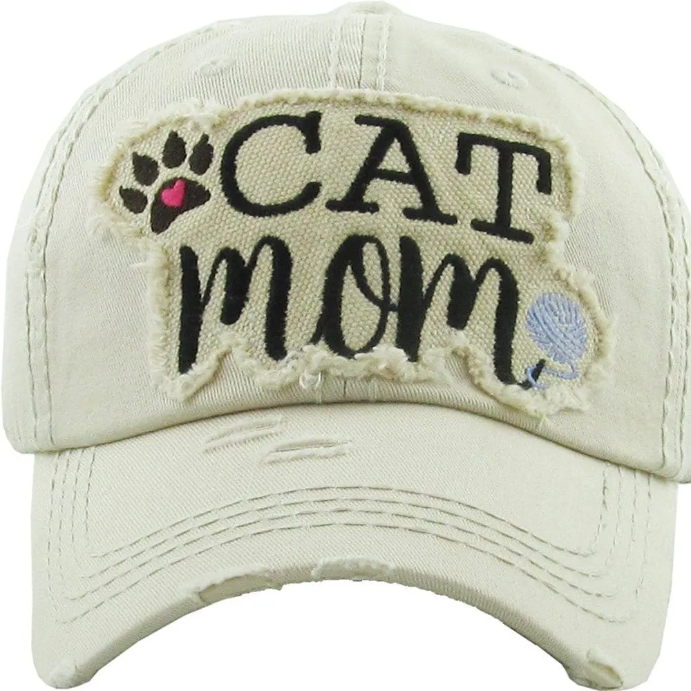 KBV1260 "Cat Mom" Vintage Wash Cap