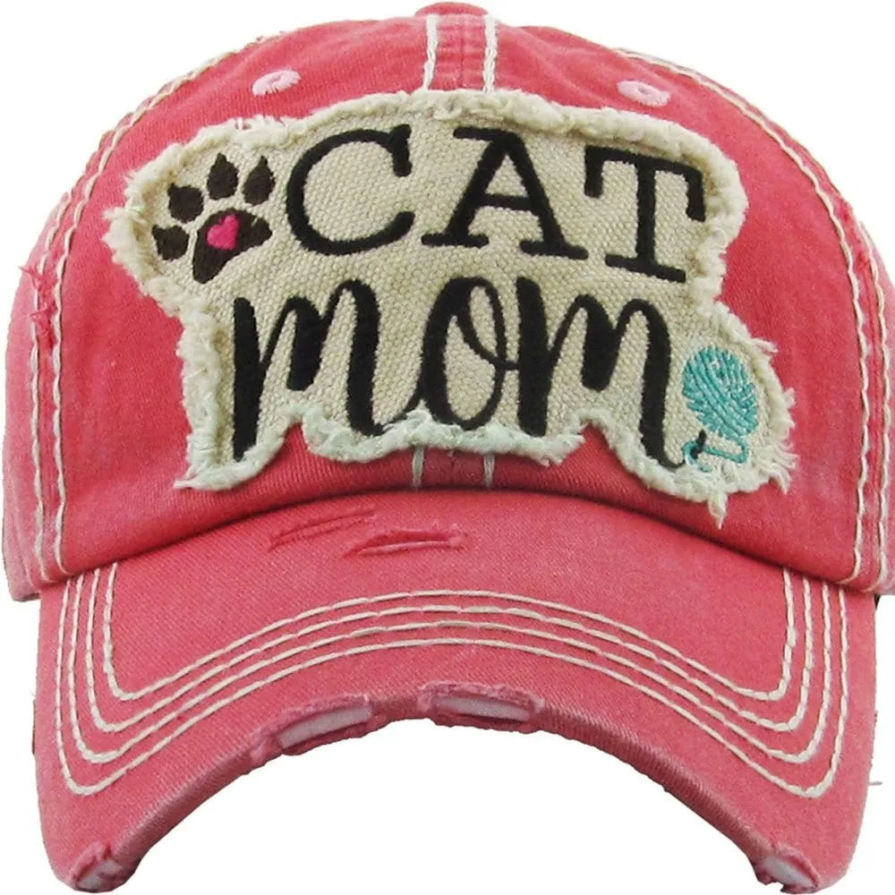 KBV1260 "Cat Mom" Vintage Wash Cap