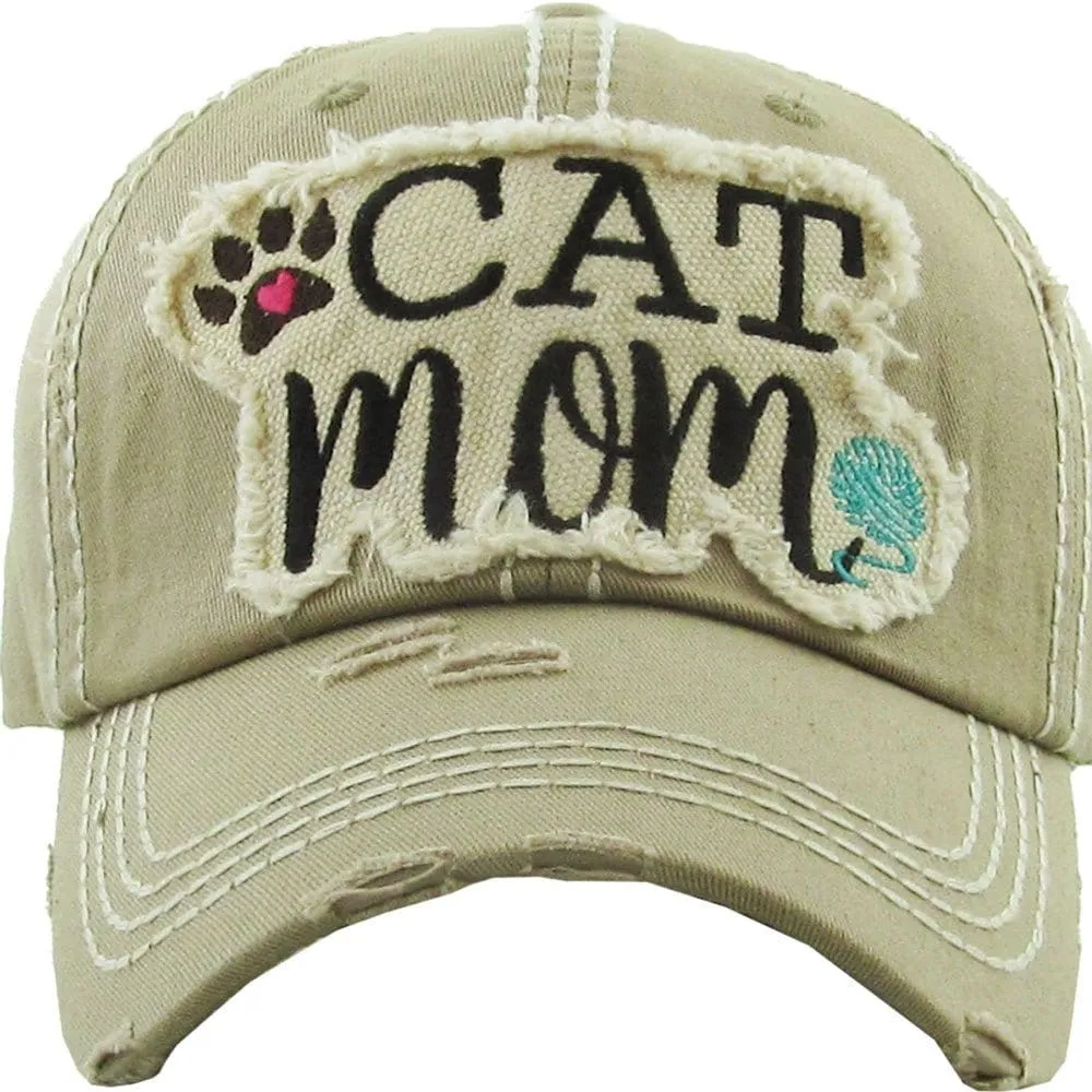 KBV1260 "Cat Mom" Vintage Wash Cap