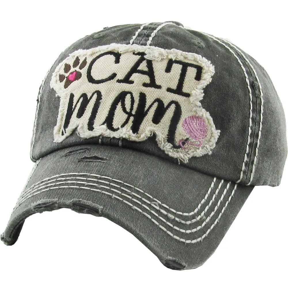 KBV1260 "Cat Mom" Vintage Wash Cap